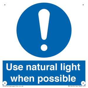 Use natural light when possible